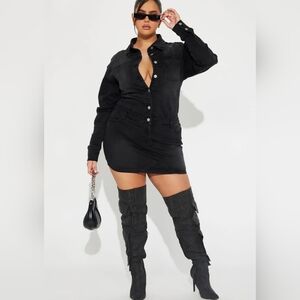 Black Belleville Denim Mini Dress